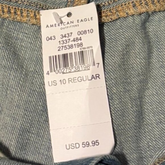 American Eagle Jeans Tomgirl Size 10 Destroyed Button Fly Vintage low Rise - Picture 8 of 12